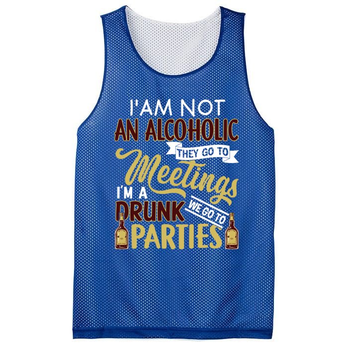 Funny I Am Not An Alcoholic Im A Drunk Parties Cute Gift Mesh Reversible Basketball Jersey Tank