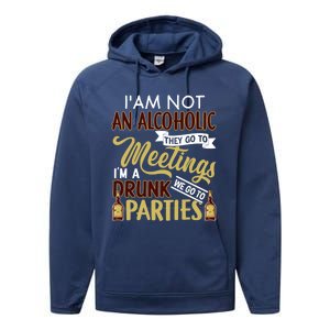 Funny I Am Not An Alcoholic Im A Drunk Parties Cute Gift Performance Fleece Hoodie