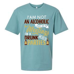 Funny I Am Not An Alcoholic Im A Drunk Parties Cute Gift Sueded Cloud Jersey T-Shirt