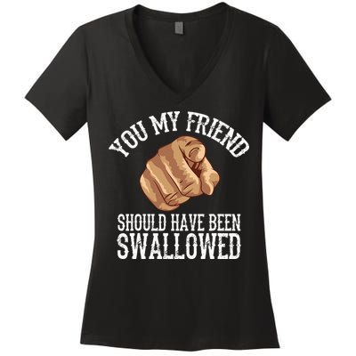 Funny Inappropriate Adult Humor Sarcastic Sex Gift Rude Gag Women's V-Neck T-Shirt