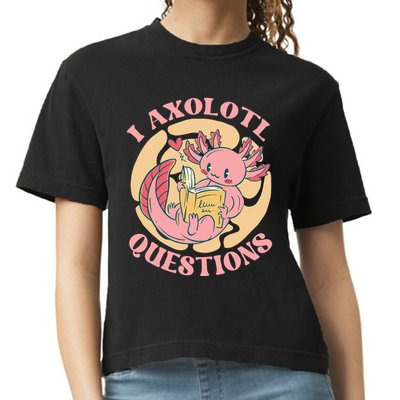 Funny I Axolotl Questions Cute Axolotl Girl Comfort Colors Boxy T-Shirt