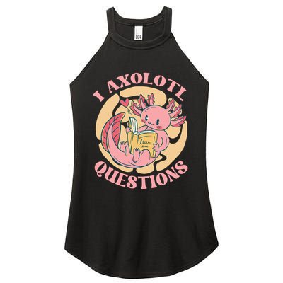 Funny I Axolotl Questions Cute Axolotl Girl Women's Perfect Tri Rocker Tank