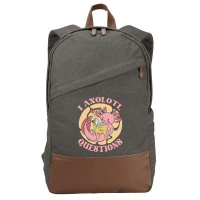 Funny I Axolotl Questions Cute Axolotl Girl Cotton Canvas Backpack