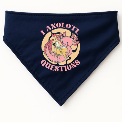 Funny I Axolotl Questions Cute Axolotl Girl USA-Made Doggie Bandana