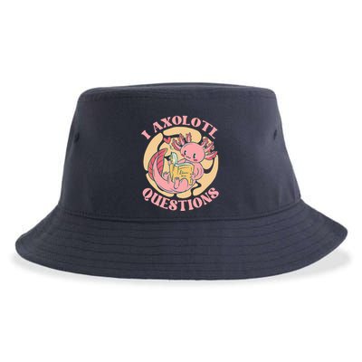 Funny I Axolotl Questions Cute Axolotl Girl Sustainable Bucket Hat