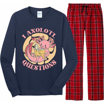 Funny I Axolotl Questions Cute Axolotl Girl Long Sleeve Pajama Set