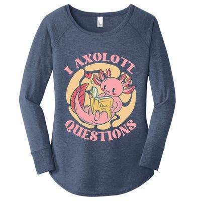 Funny I Axolotl Questions Cute Axolotl Girl Women's Perfect Tri Tunic Long Sleeve Shirt