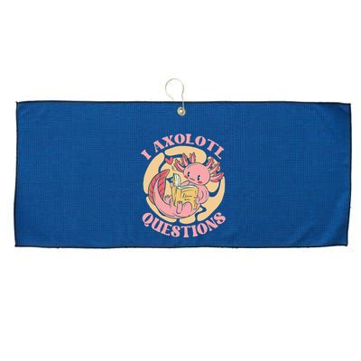 Funny I Axolotl Questions Cute Axolotl Girl Large Microfiber Waffle Golf Towel