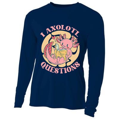 Funny I Axolotl Questions Cute Axolotl Girl Cooling Performance Long Sleeve Crew