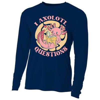 Funny I Axolotl Questions Cute Axolotl Girl Cooling Performance Long Sleeve Crew