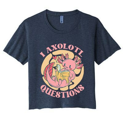 Funny I Axolotl Questions Cute Axolotl Girl Crop Top