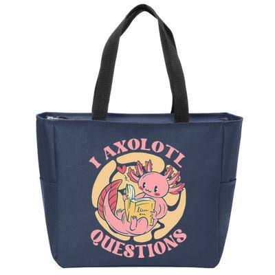 Funny I Axolotl Questions Cute Axolotl Girl Zip Tote Bag