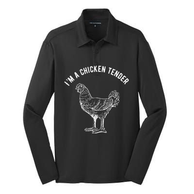 Funny IM A Chicken Tender Silk Touch Performance Long Sleeve Polo