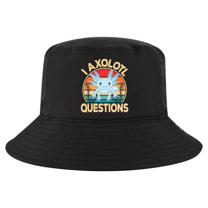 Funny I Axolotl Questions Cute Kawaii Blue Axolotl Retro Cool Comfort Performance Bucket Hat