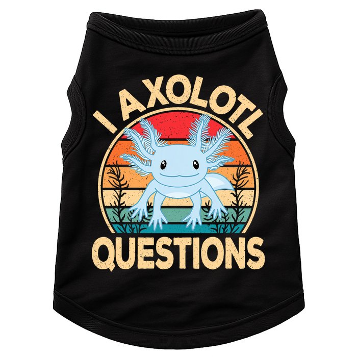 Funny I Axolotl Questions Cute Kawaii Blue Axolotl Retro Doggie Tank