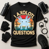 Funny I Axolotl Questions Cute Kawaii Blue Axolotl Retro Cooling Performance Crew T-Shirt
