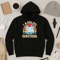 Funny I Axolotl Questions Cute Kawaii Blue Axolotl Retro Hoodie