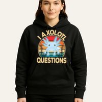 Funny I Axolotl Questions Cute Kawaii Blue Axolotl Retro Hoodie