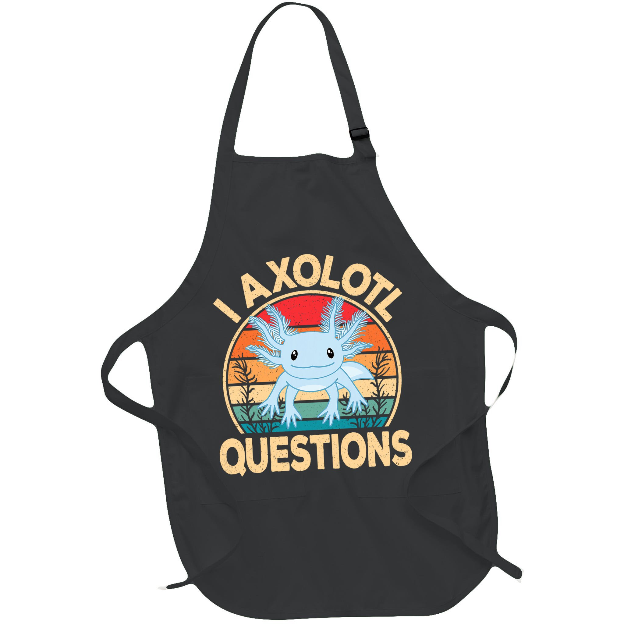 Funny I Axolotl Questions Cute Kawaii Blue Axolotl Retro Apron