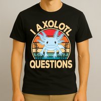 Funny I Axolotl Questions Cute Kawaii Blue Axolotl Retro T-Shirt