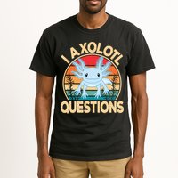 Funny I Axolotl Questions Cute Kawaii Blue Axolotl Retro Tall T-Shirt