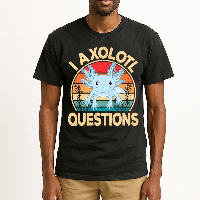 Funny I Axolotl Questions Cute Kawaii Blue Axolotl Retro Tall T-Shirt