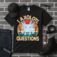 Funny I Axolotl Questions Cute Kawaii Blue Axolotl Retro Tall T-Shirt