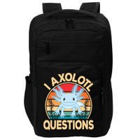 Funny I Axolotl Questions Cute Kawaii Blue Axolotl Retro Impact Tech Backpack