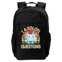 Funny I Axolotl Questions Cute Kawaii Blue Axolotl Retro Backpack