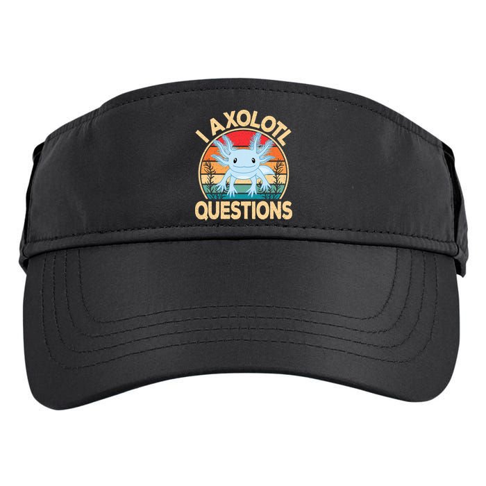 Funny I Axolotl Questions Cute Kawaii Blue Axolotl Retro Adult Drive Performance Visor