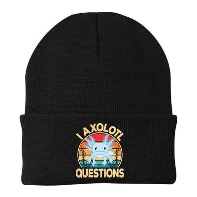 Funny I Axolotl Questions Cute Kawaii Blue Axolotl Retro Beanie