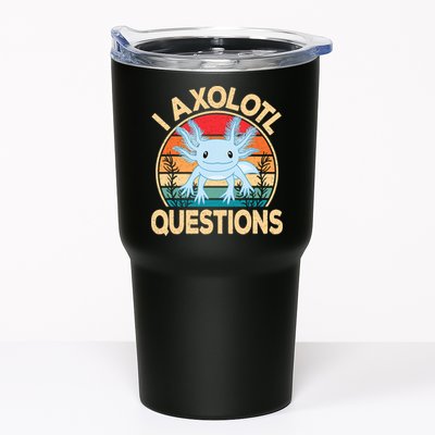 Funny I Axolotl Questions Cute Kawaii Blue Axolotl Retro Tumbler