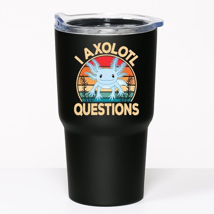 Funny I Axolotl Questions Cute Kawaii Blue Axolotl Retro Tumbler