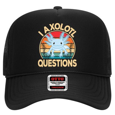 Funny I Axolotl Questions Cute Kawaii Blue Axolotl Retro Hat