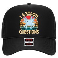 Funny I Axolotl Questions Cute Kawaii Blue Axolotl Retro Hat