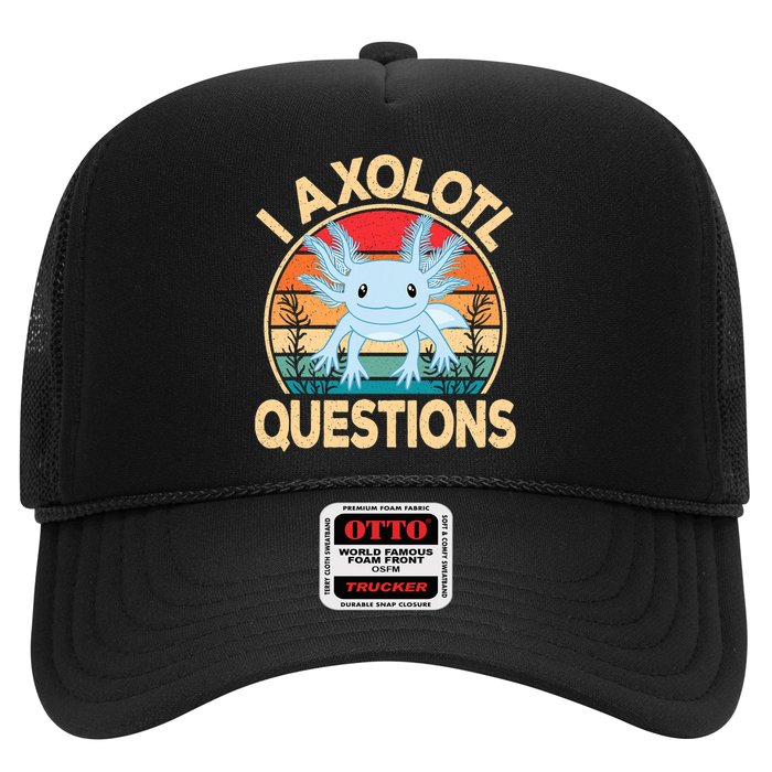 Funny I Axolotl Questions Cute Kawaii Blue Axolotl Retro Hat