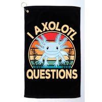 Funny I Axolotl Questions Cute Kawaii Blue Axolotl Retro Golf Towel