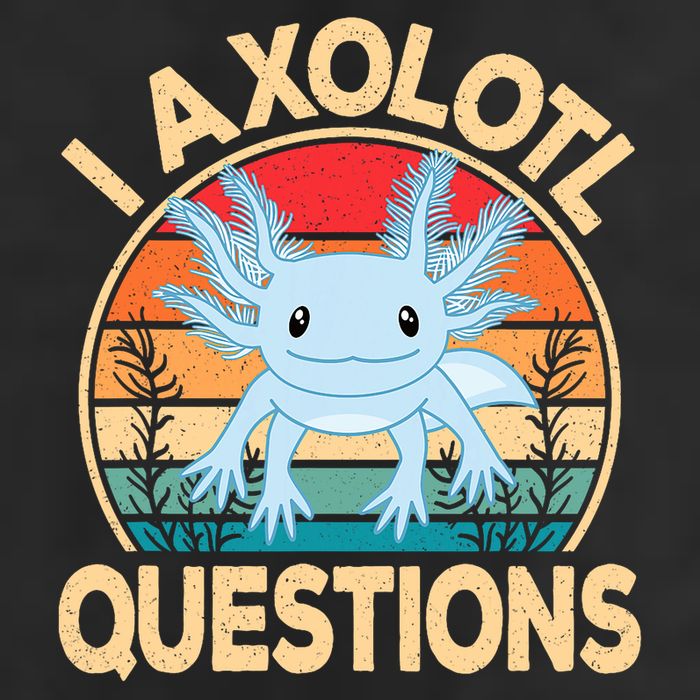 Funny I Axolotl Questions Cute Kawaii Blue Axolotl Retro Golf Towel