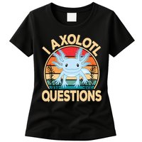 Funny I Axolotl Questions Cute Kawaii Blue Axolotl Retro Womens T-Shirt