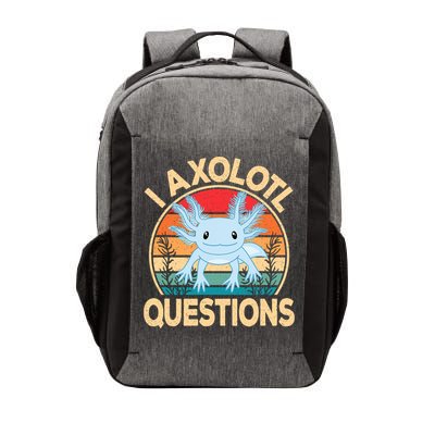 Funny I Axolotl Questions Cute Kawaii Blue Axolotl Retro Vector Backpack