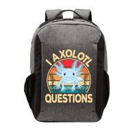 Funny I Axolotl Questions Cute Kawaii Blue Axolotl Retro Vector Backpack