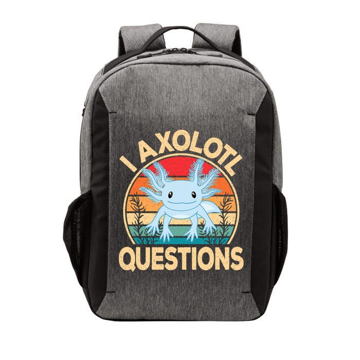 Funny I Axolotl Questions Cute Kawaii Blue Axolotl Retro Vector Backpack