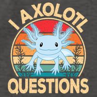 Funny I Axolotl Questions Cute Kawaii Blue Axolotl Retro Vector Backpack