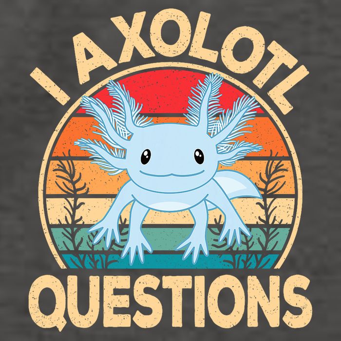 Funny I Axolotl Questions Cute Kawaii Blue Axolotl Retro Vector Backpack