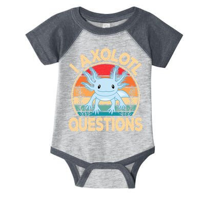 Funny I Axolotl Questions Cute Kawaii Blue Axolotl Retro Infant Baby Jersey Bodysuit