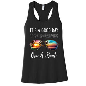 Funny Its A Good Day To Drink On A Boat Color Boating Women's Racerback Tank