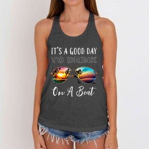 Funny Its A Good Day To Drink On A Boat Color Boating Women's Knotted Racerback Tank