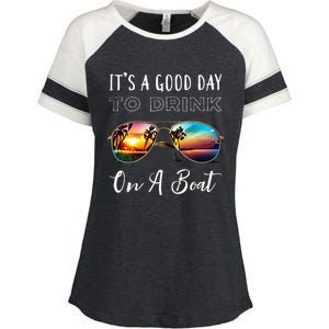 Funny Its A Good Day To Drink On A Boat Color Boating Enza Ladies Jersey Colorblock Tee