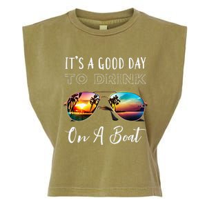 Funny Its A Good Day To Drink On A Boat Color Boating Garment-Dyed Women's Muscle Tee