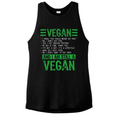 Funny I Am Still A Vegan Vegetarian Healthy Love Haters Ladies PosiCharge Tri-Blend Wicking Tank